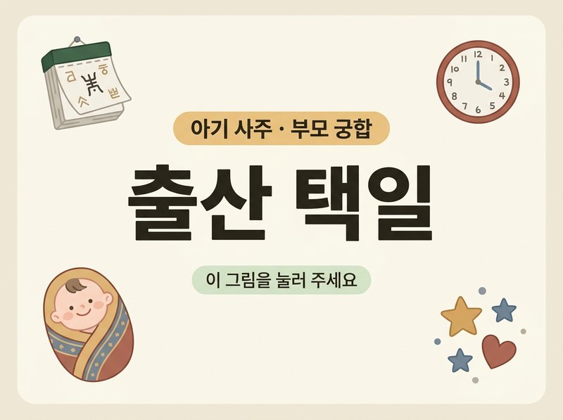 출산 택일 — 부모 사주로 제왕절개 날짜와 시간을 견줘 봅니다
